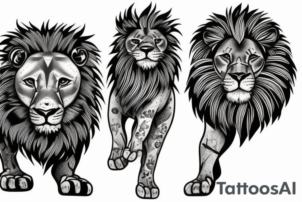 Lion and cubs tattoo idea