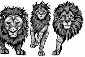 Lion and cubs tattoo idea