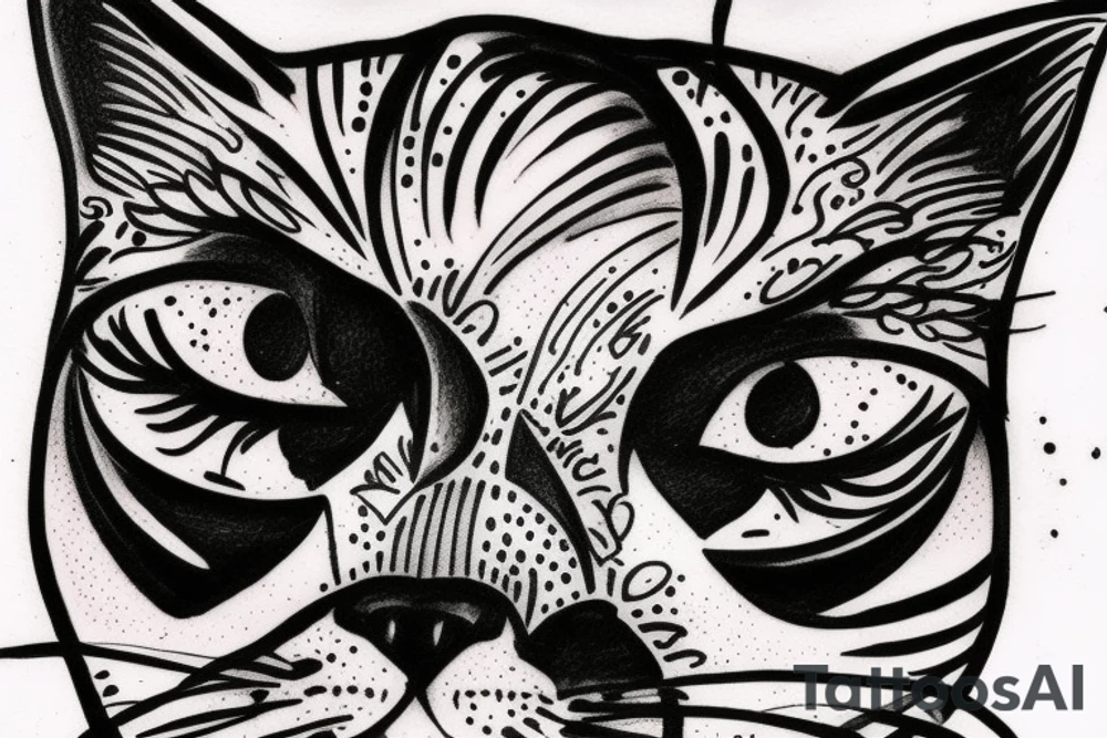 Cat twin cat mirror image tattoo idea