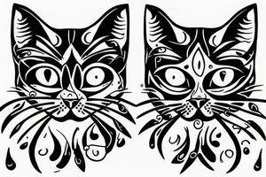 Cat twin cat mirror image tattoo idea