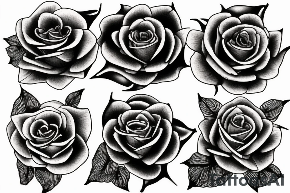 Fire roses tattoo idea