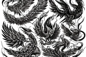 Phoenix rising from fire tattoo idea