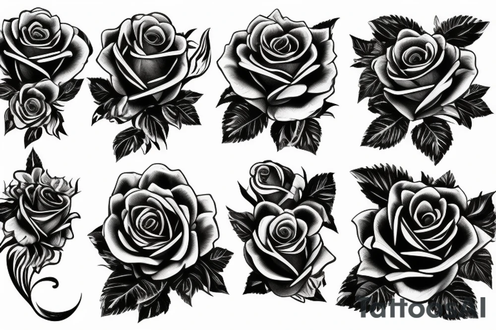 Phoenix roses fire black roses to red tattoo idea