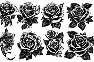 Phoenix roses fire black roses to red tattoo idea