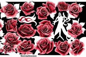 Phoenix roses fire black roses to red tattoo idea