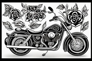 Motorbike with flower basket on front tattoo idea