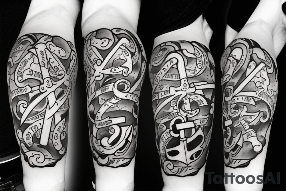 Anchor outline tattoo idea