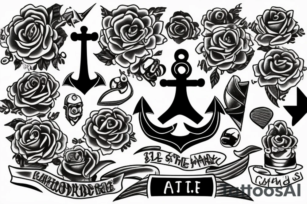 Anchor outline tattoo idea