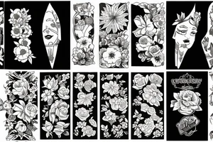 Flower collage tattoo idea
