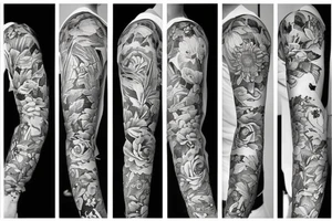 Flower collage tattoo idea