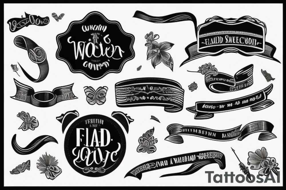 Old school trad ribbon banner tattoo idea