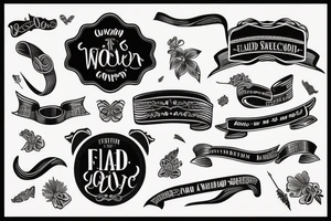 Old school trad ribbon banner tattoo idea
