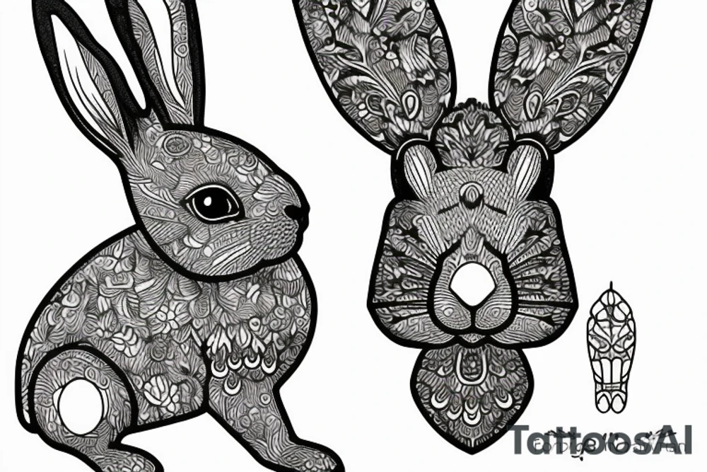 rabbit asian tattoo idea