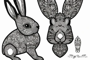 rabbit asian tattoo idea