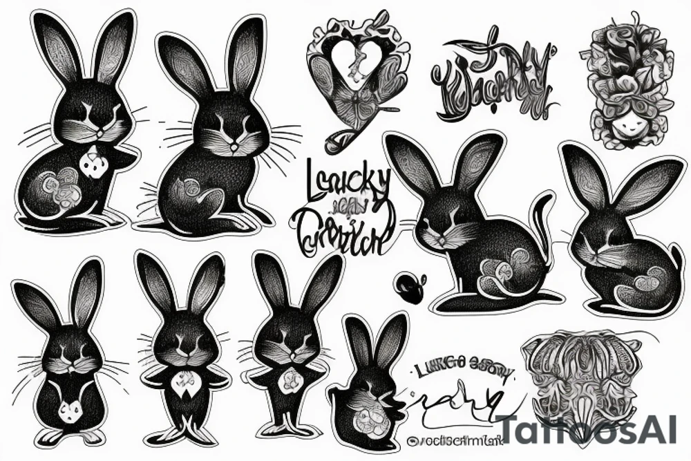 lucky rabbit tattoo idea