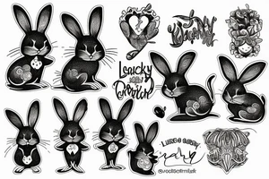 lucky rabbit tattoo idea