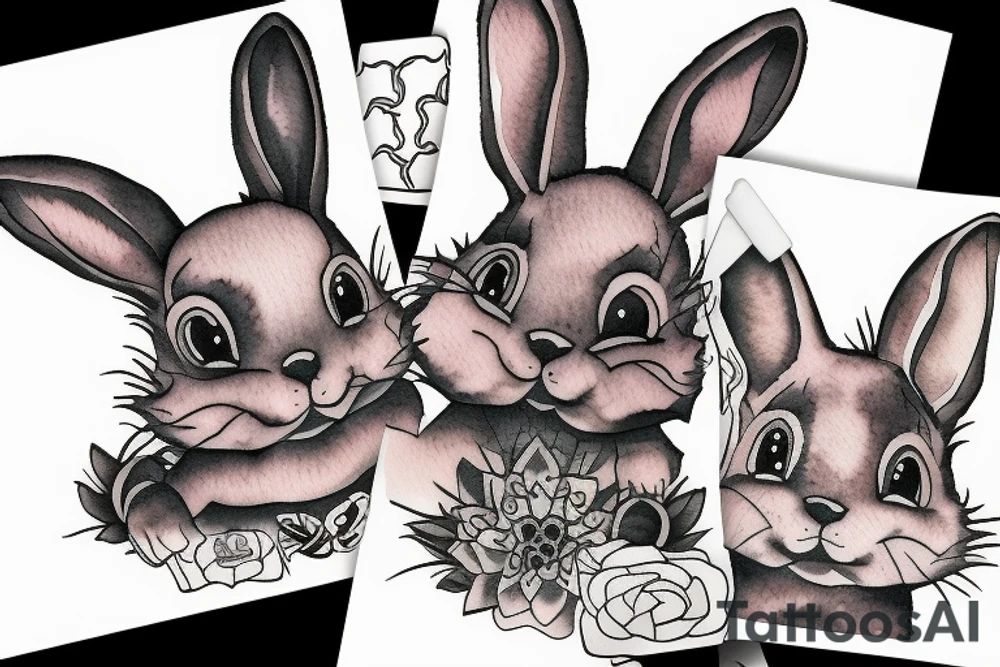 lucky rabbit tattoo idea