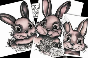 lucky rabbit tattoo idea