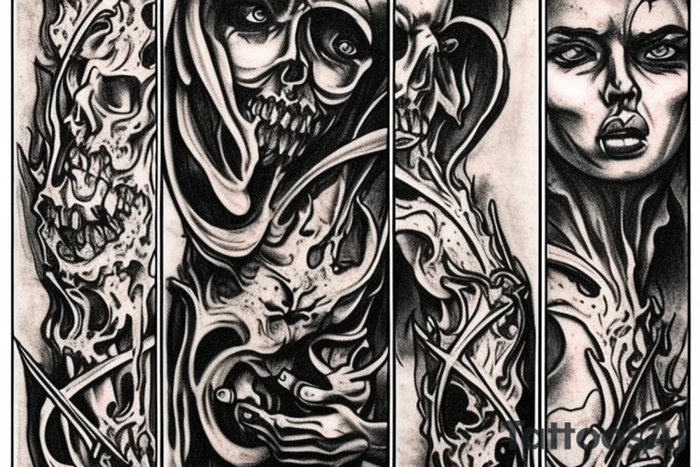 I want the 7 layers of hell from the poem " Dantes Inferno" in spiral going down my leg. tattoo idea