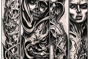I want the 7 layers of hell from the poem " Dantes Inferno" in spiral going down my leg. tattoo idea