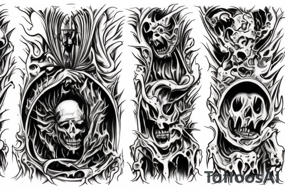 I want the 7 layers of hell from the poem " Dantes Inferno" in spiral going down my leg. tattoo idea