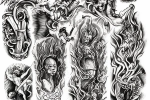 I want the 7 layers of hell from the poem " Dantes Inferno" in spiral going down my leg. tattoo idea