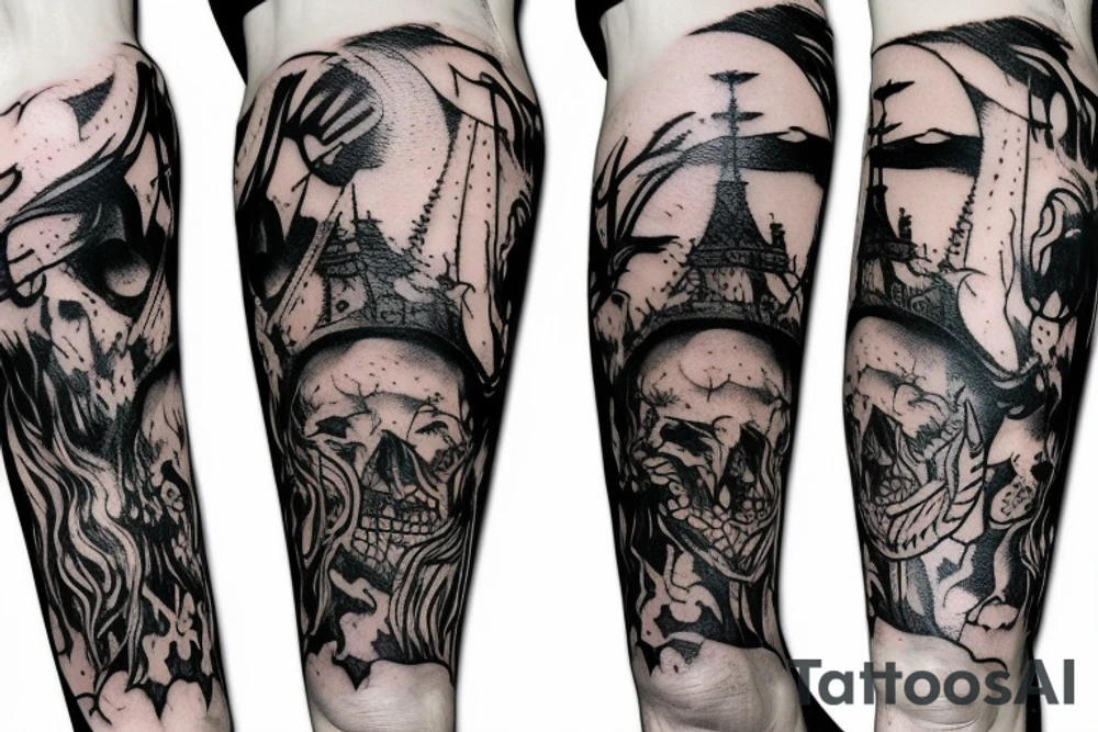 Dantes Inferno leg sleeve tattoo idea
