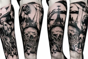 Dantes Inferno leg sleeve tattoo idea