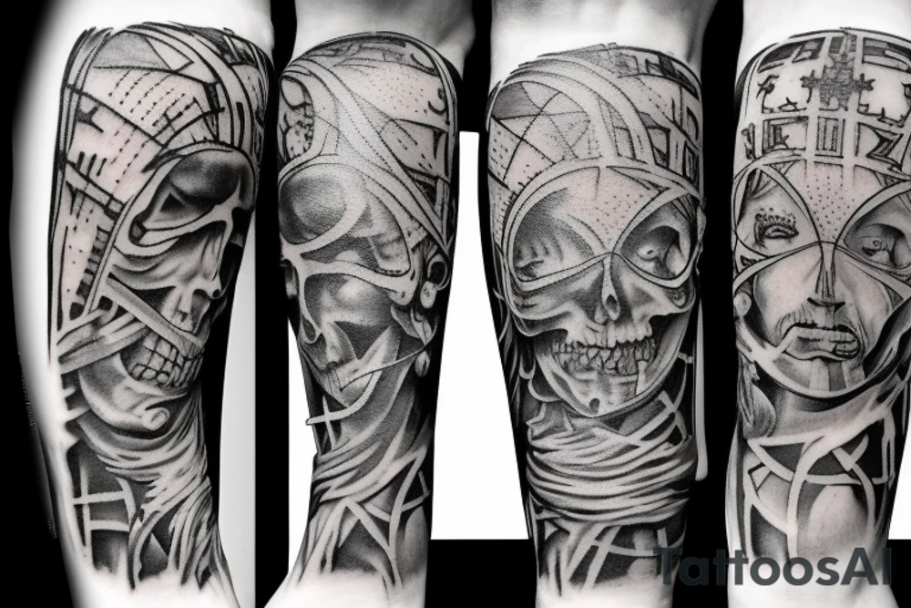 Entire leg sleeve of Dantes inferno tattoo idea