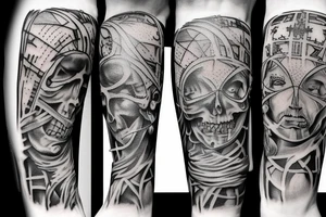 Entire leg sleeve of Dantes inferno tattoo idea