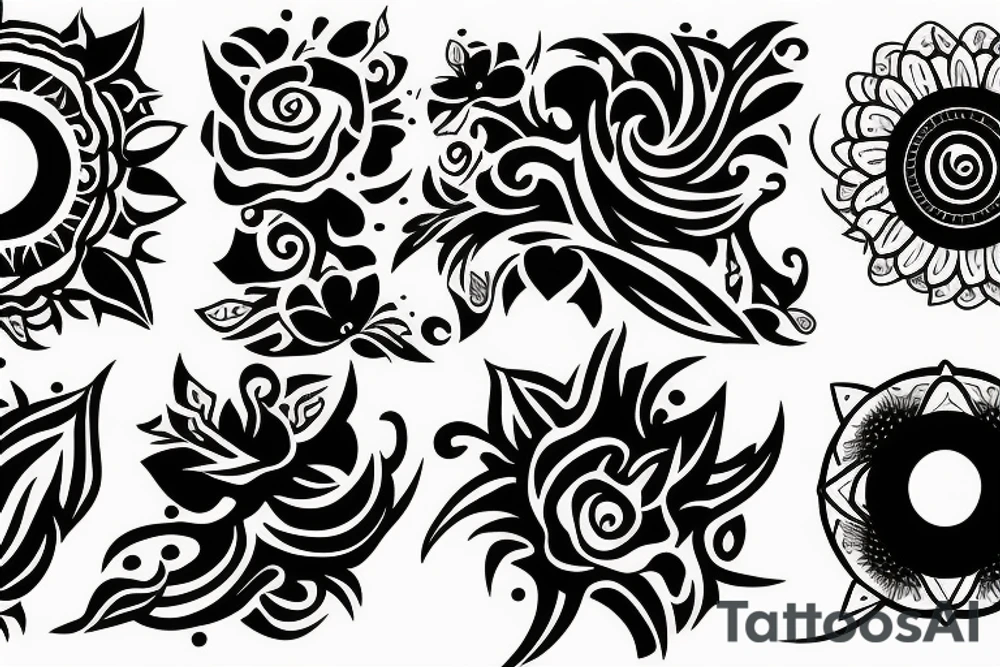 Moon around flower, eclipse, witch tattoo idea