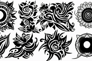 Moon around flower, eclipse, witch tattoo idea