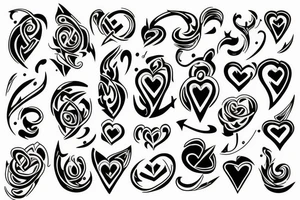 2 Questions marks symmetrically disposed form a hearth tattoo idea