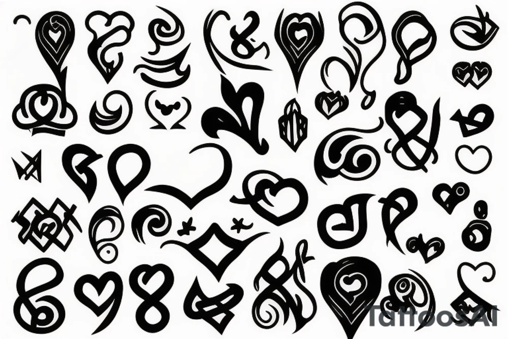 2 Questions marks symmetrically disposed form a hearth tattoo idea