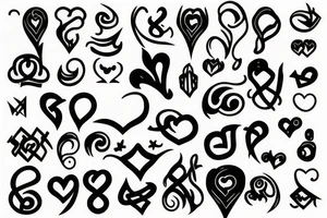 2 Questions marks symmetrically disposed form a hearth tattoo idea
