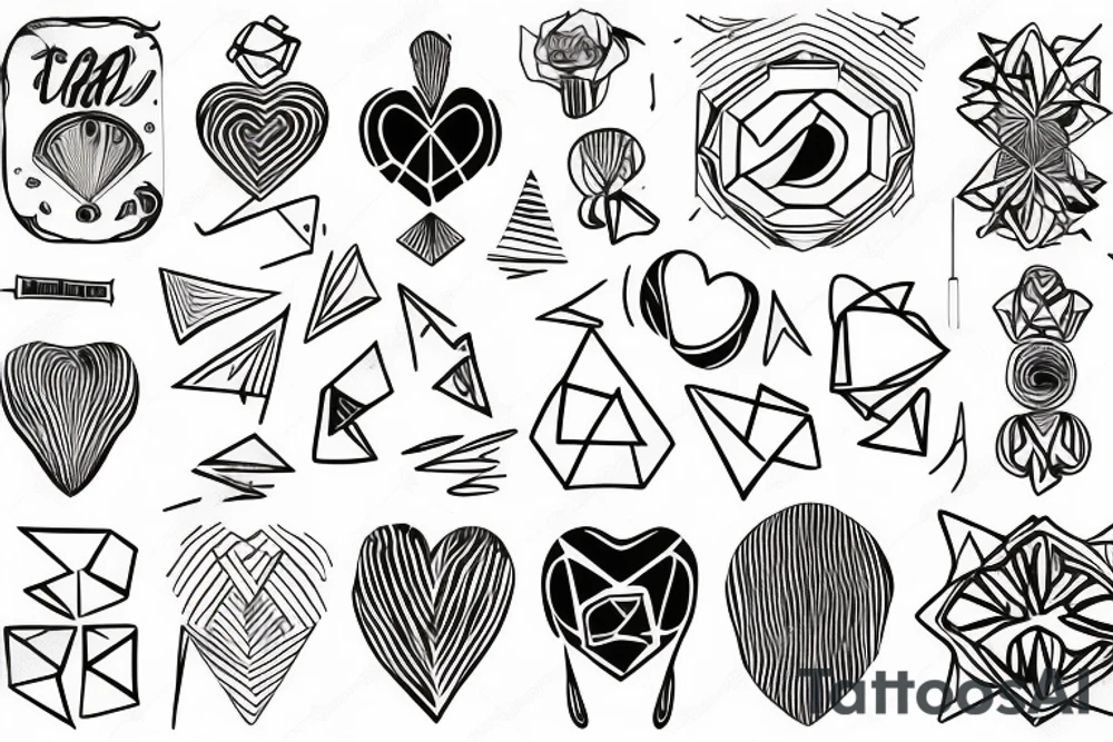 2 Questions marks symmetrically disposed form a hearth tattoo idea
