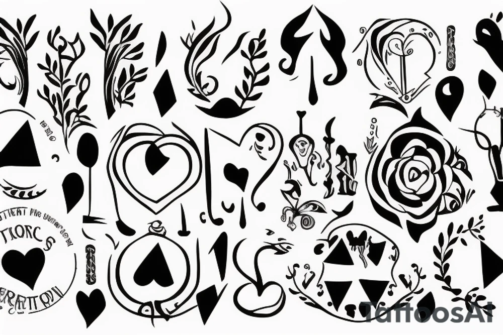 2 Questions marks symmetrically disposed form a hearth tattoo idea