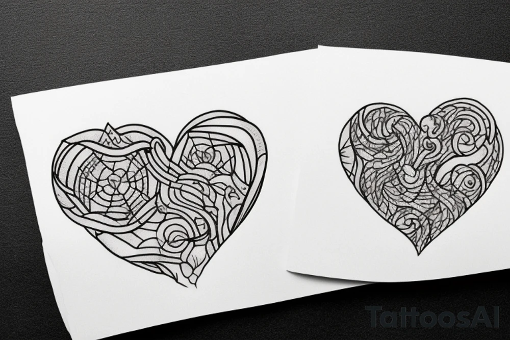 2 Questions marks symmetrically disposed form a hearth tattoo idea