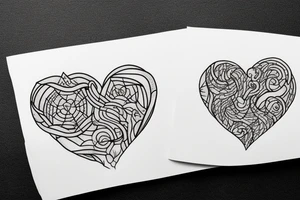 2 Questions marks symmetrically disposed form a hearth tattoo idea