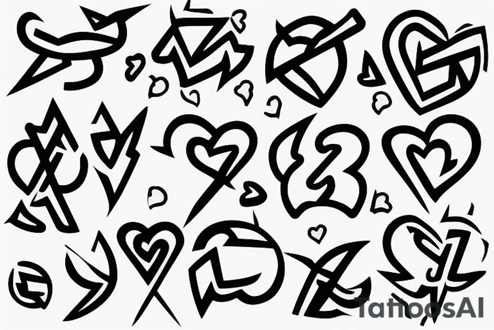 2 Questions marks symmetrically disposed form a hearth tattoo idea