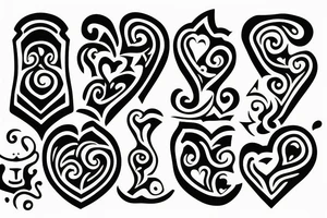 2 Questions marks symmetrically disposed form a hearth tattoo idea