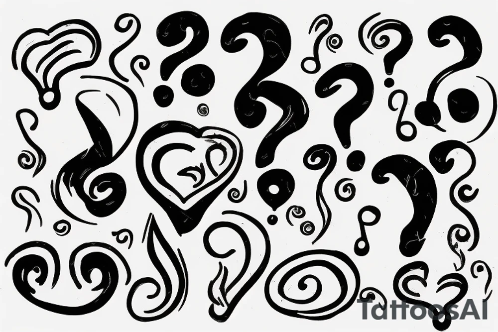 Hearth with Question Marks tattoo idea