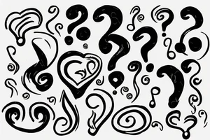 Hearth with Question Marks tattoo idea