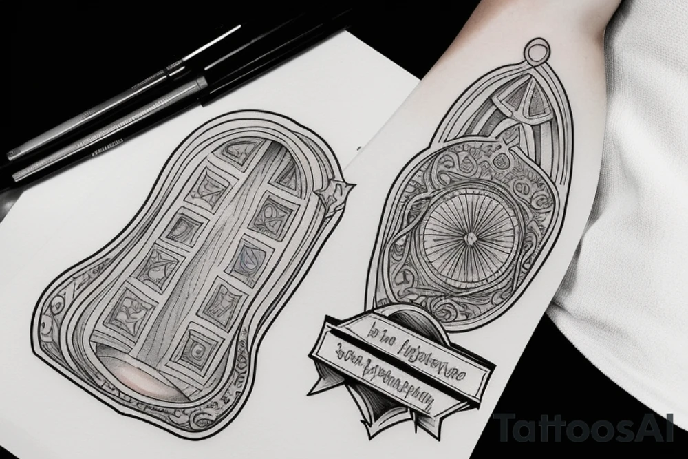 sun rays shining in the arched window tattoo idea