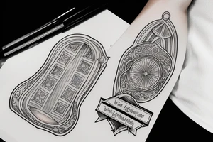 sun rays shining in the arched window tattoo idea