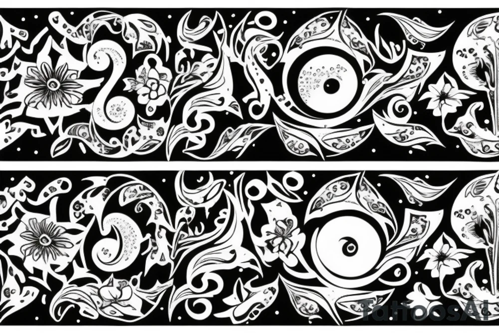 crescent moon with flowers tattoo idea