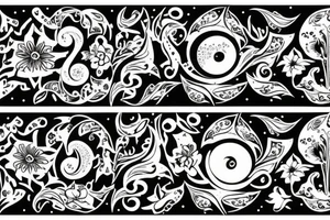 crescent moon with flowers tattoo idea