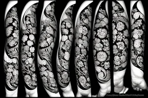 crescent moon with flowers tattoo idea