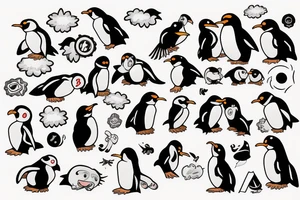 anime penguin with a collar tattoo idea