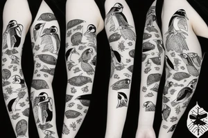 anime penguin with a collar tattoo idea